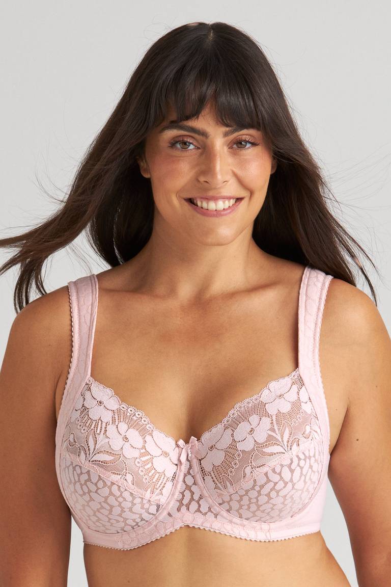 💖Σετ 4 τεμαχίων Triumph, νέο σουτιέν push-up από βαμβάκι χωρίς ραφές με patchwork από δαντέλα με λουλούδια🔥